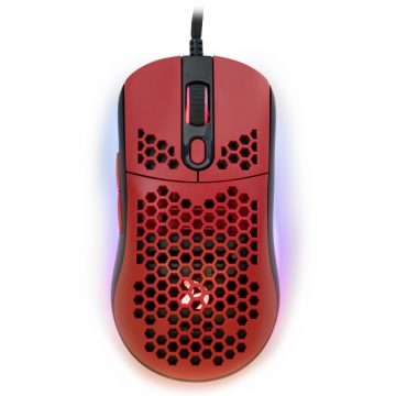   AROZZI játék egér FAVO Ultra Light fekete-piros/ vezetékes/ 16 000 dpi/ USB/ 7 gomb/ RGB/ fekete-piros