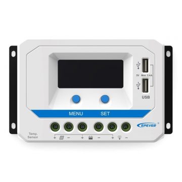   EPEVER VS3024AU napelemes PWM vezérlő 12/24 V, 30 A, USB, bemenet 50 V