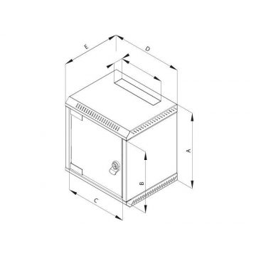 Triton 10" egyrészes szekrény 6U/260mm, fém ajtó