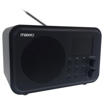   Maxxo internet. rádió DT02 /DAB+ /FM /Wifi /BT rep. /dál, ovl /vonalkimenet /Cseh menü /2000mAH bat. /UPnP, DLNA /ébresztőóra