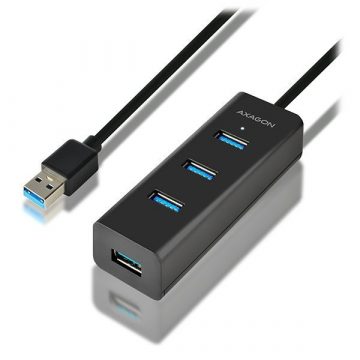   AXAGON hub USB-A / HUE-S2BL / USB 3.2 Gen1 / 4x USB-A / MicroUSB / 1,2 m