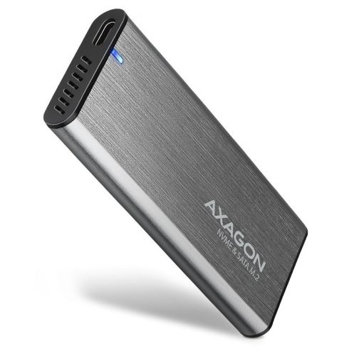 AXAGON doboz M.2 NVMe SSD / EEM2-SG2 / USB-C / USB 3.2 Gen2 / 20 cm-es USB-C - USB-A kábelhez