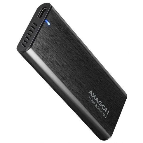 AXAGON fémdoboz M.2 NVMe SSD SSUERSPEED+ / EEM2-SB2 / USB-C 3.2 Gen 2 / kábel 20cm-hez