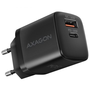   AXAGON hálózati töltő / ACU-PQ30 / 1x USB-C / 1x USB-A / PD3.0/QC4/PPS/AFC/Apple / 30W