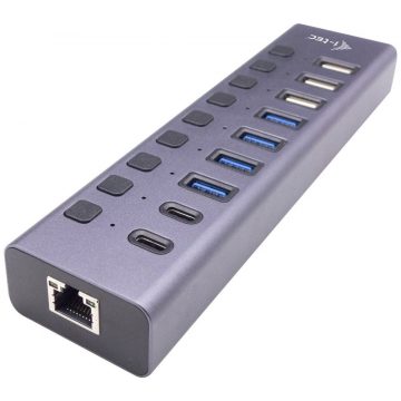   i-tec adat- és töltés HUB USB 3.0/USB-C/ 9x port/ LAN + tápadapter 60 W