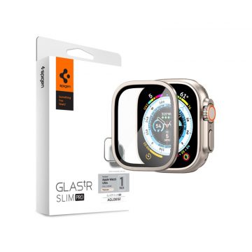   Spigen Glas.TR Slim Pro – Edzett üveg Apple Watch Ultra 49 mm-hez (titán)