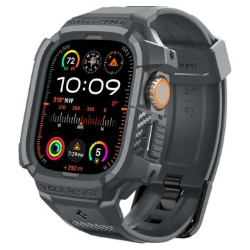   Spigen Rugged Armor Pro - Szíj tokkal Apple Watch Ultra 49 mm-hez (sötétszürke)